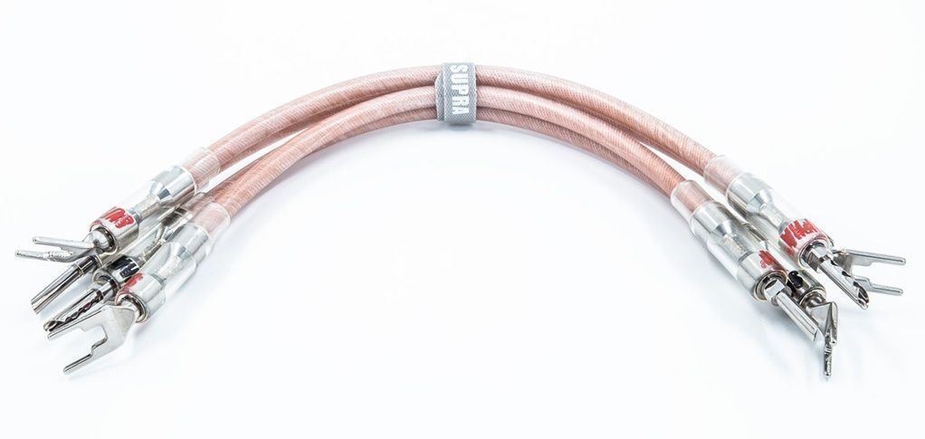 Supra Sword Excalibur Combicon high end jumpers OFC geleiders 2 x 3,0mm2 AWG12 met Rhodium-connectoren per set 4 stuks 25 cm