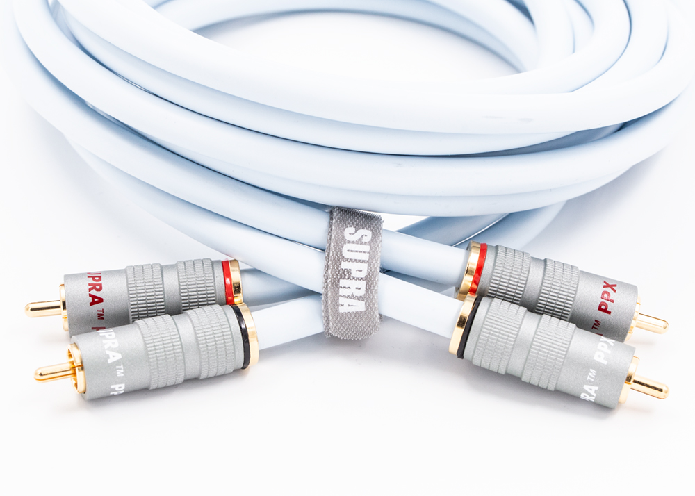 Supra EFF-IX Audio RCA interlink verzilverde geleiders 1x3x0.46mm2 AWG 21 met hoogwaardige PPX vergulde 24K connectoren stereoset 2 stuks vanaf 1,0 meter