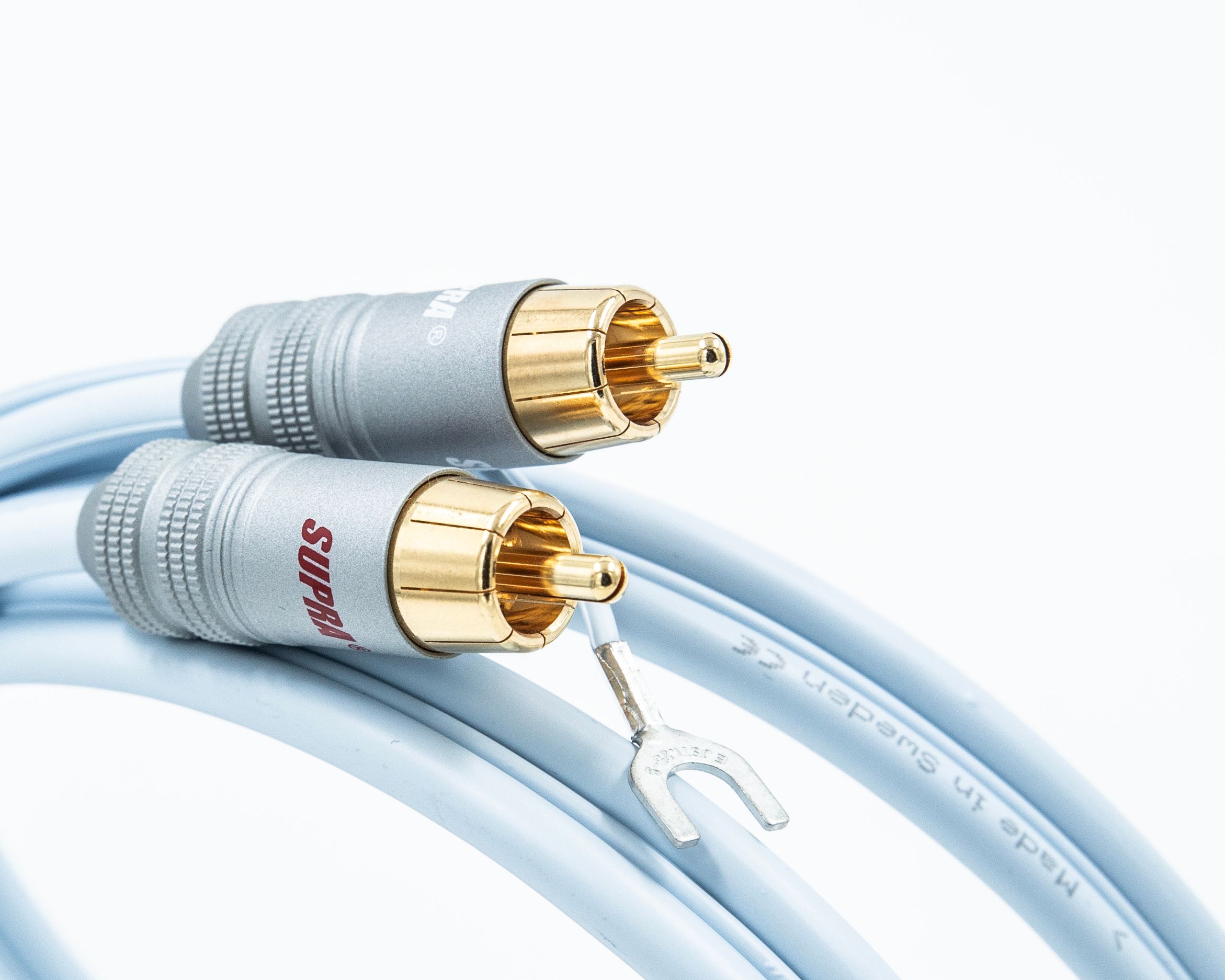 Supra PHONO 2RCA-SC phono-kabel 2x3x0,24mm2 AWG 23 met 6SC vergulde 24K connectoren vanaf 1,0 meter - Afbeelding 2
