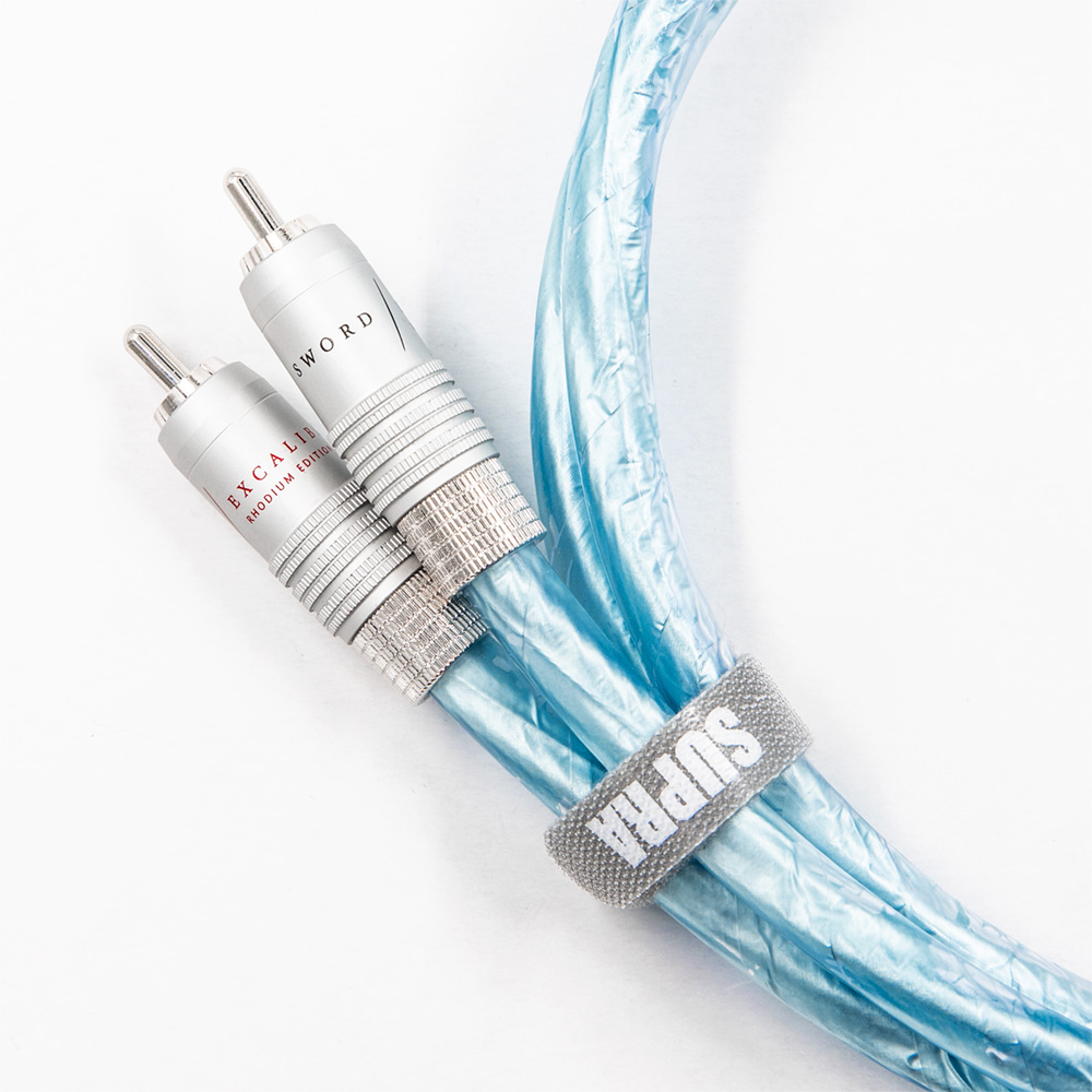Supra Sword ISL Excalibur RCA high end interlink met Rhodium-plated connectoren stereoset 2 stuks vanaf 0,8 meter