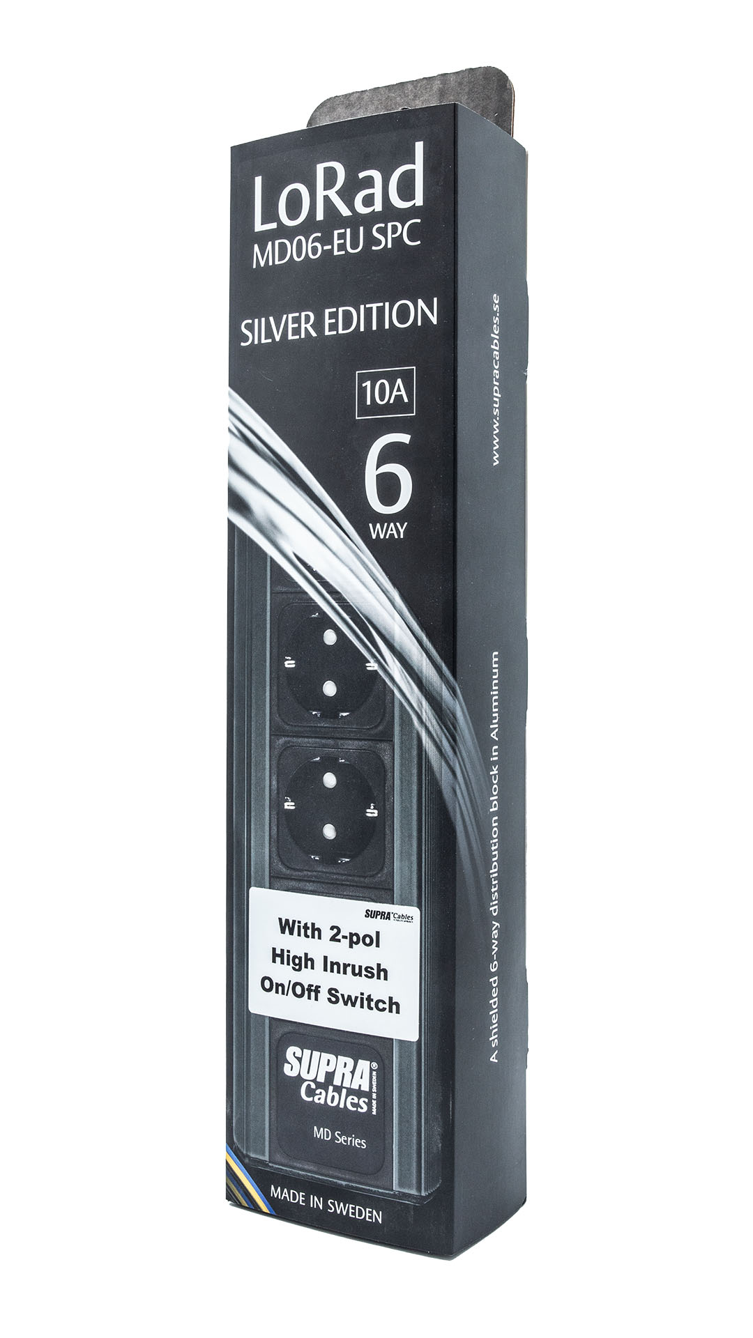 Supra MD 06 EU SPC Black afgeschermd stekkerblok met Non-Intrusive Filtering (NIF) en verzilverde OFC interne bedrading 6 x schuko met C13 - 10A aansluiting - Afbeelding 9