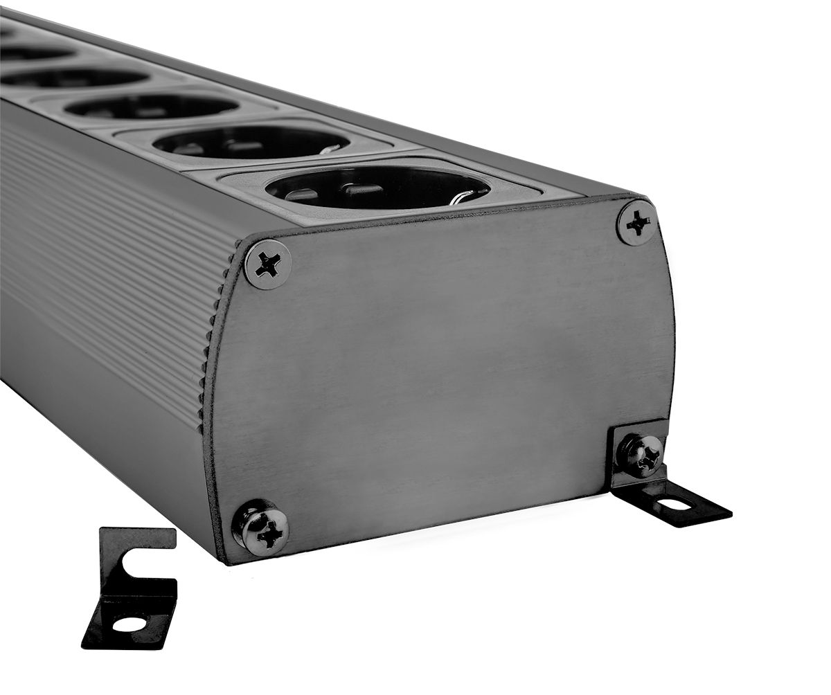 Supra MD 06 EU SPC Black afgeschermd stekkerblok met Non-Intrusive Filtering (NIF) en verzilverde OFC interne bedrading 6 x schuko met C13 - 10A aansluiting - Afbeelding 4