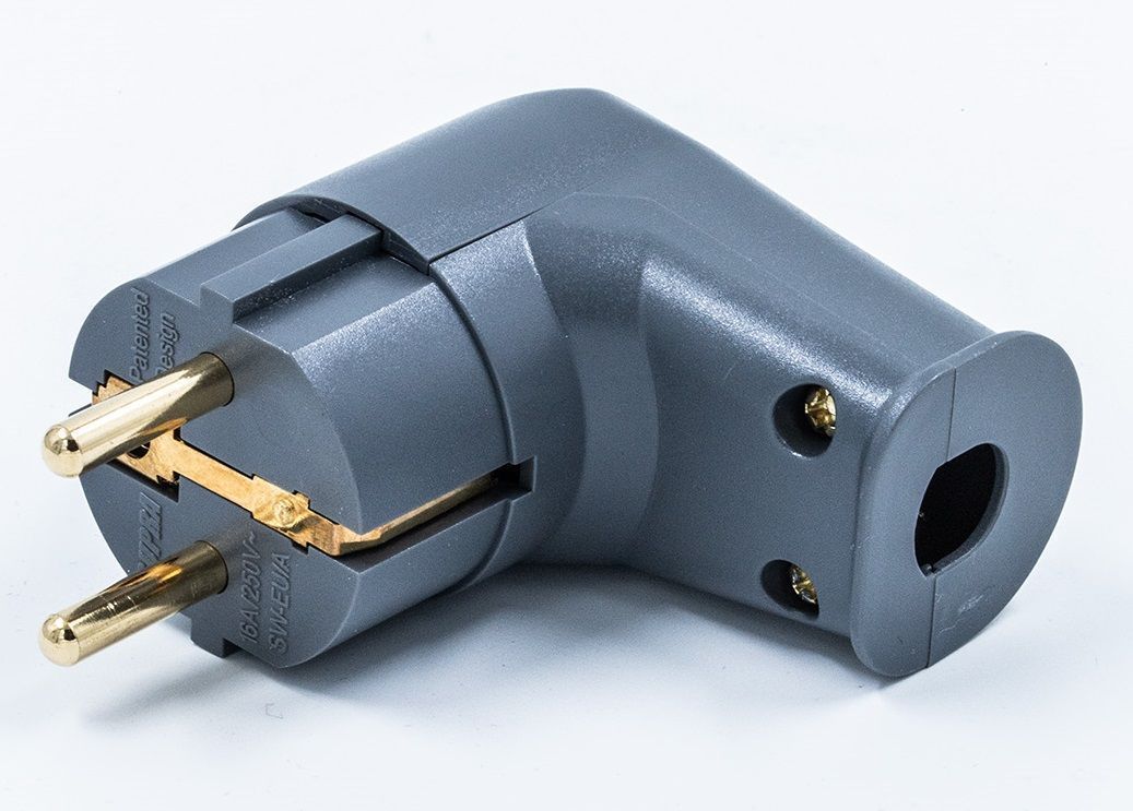 Supra SW-EU/A Male 24K Gold-plated OFC - schuko haakse netstekker 10A tot Ø11,5mm AWG 11