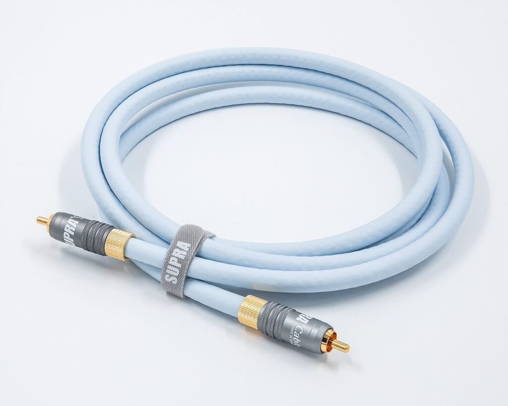 Supra Trico S/PDIF - 75 Ohm digitale 1RCA naar 1RCA coaxiale interconnect verzilverd OFC koperen geleiders single vanaf 1,0 meter