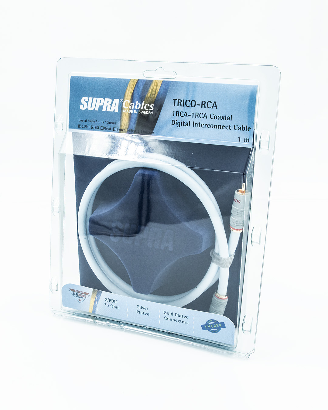 Supra Trico S/PDIF - 75 Ohm digitale 1RCA naar 1RCA coaxiale interconnect verzilverd OFC koperen geleiders single vanaf 1,0 meter - Afbeelding 5