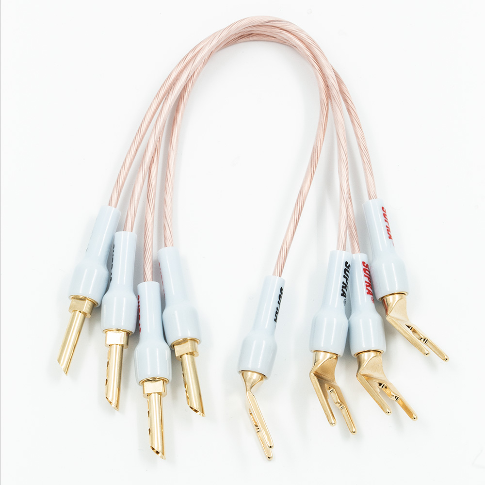 Supra Annorum Combicon jumpers OFC geleiders 4 x 1,6mm2 AWG15 met Beryllium koperen connectoren per set 4 stuks 20 cm.